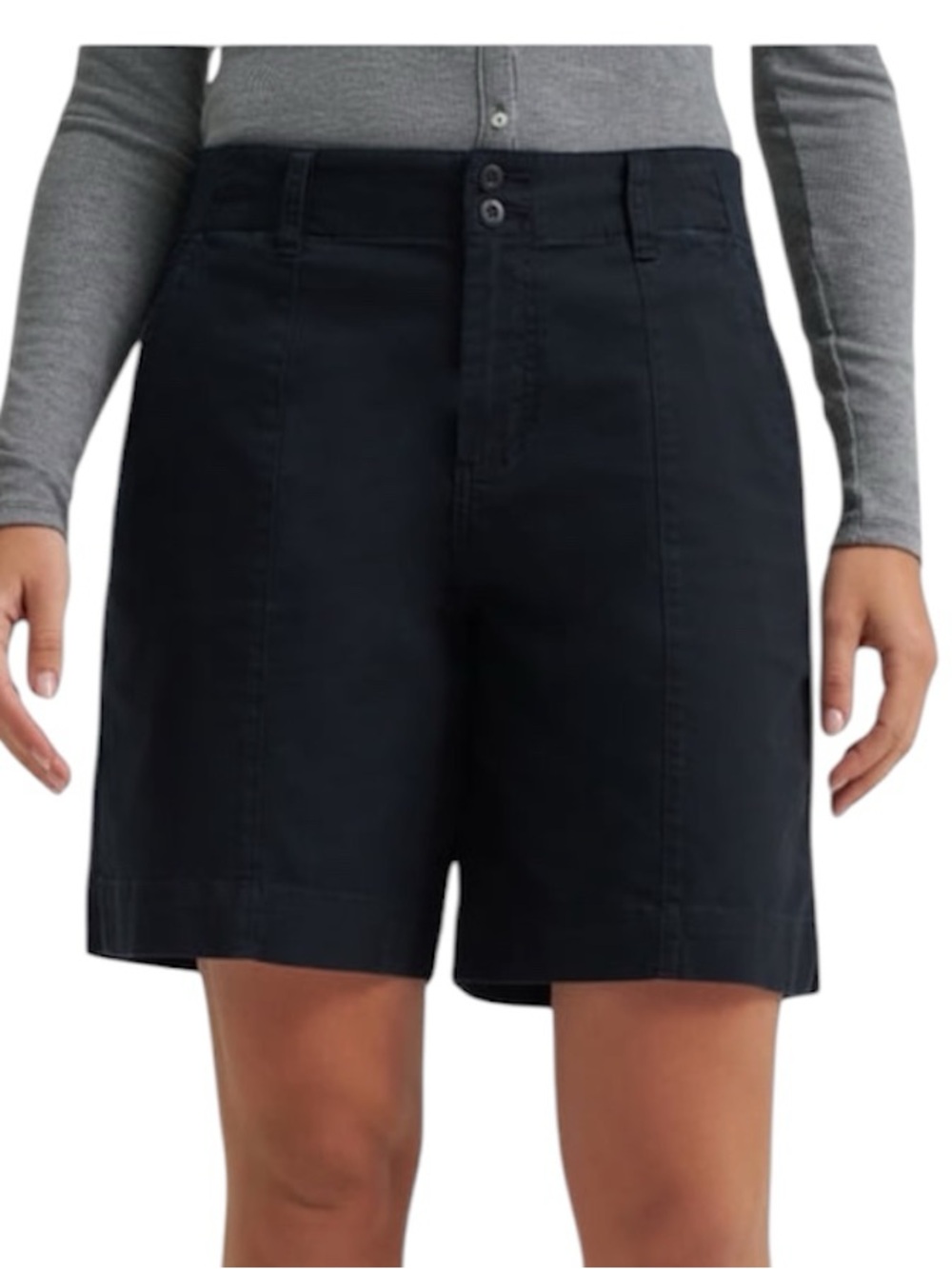 Lee Women’s Size 18 Black Mid-Rise 8” Bermuda Shorts Casual All Season